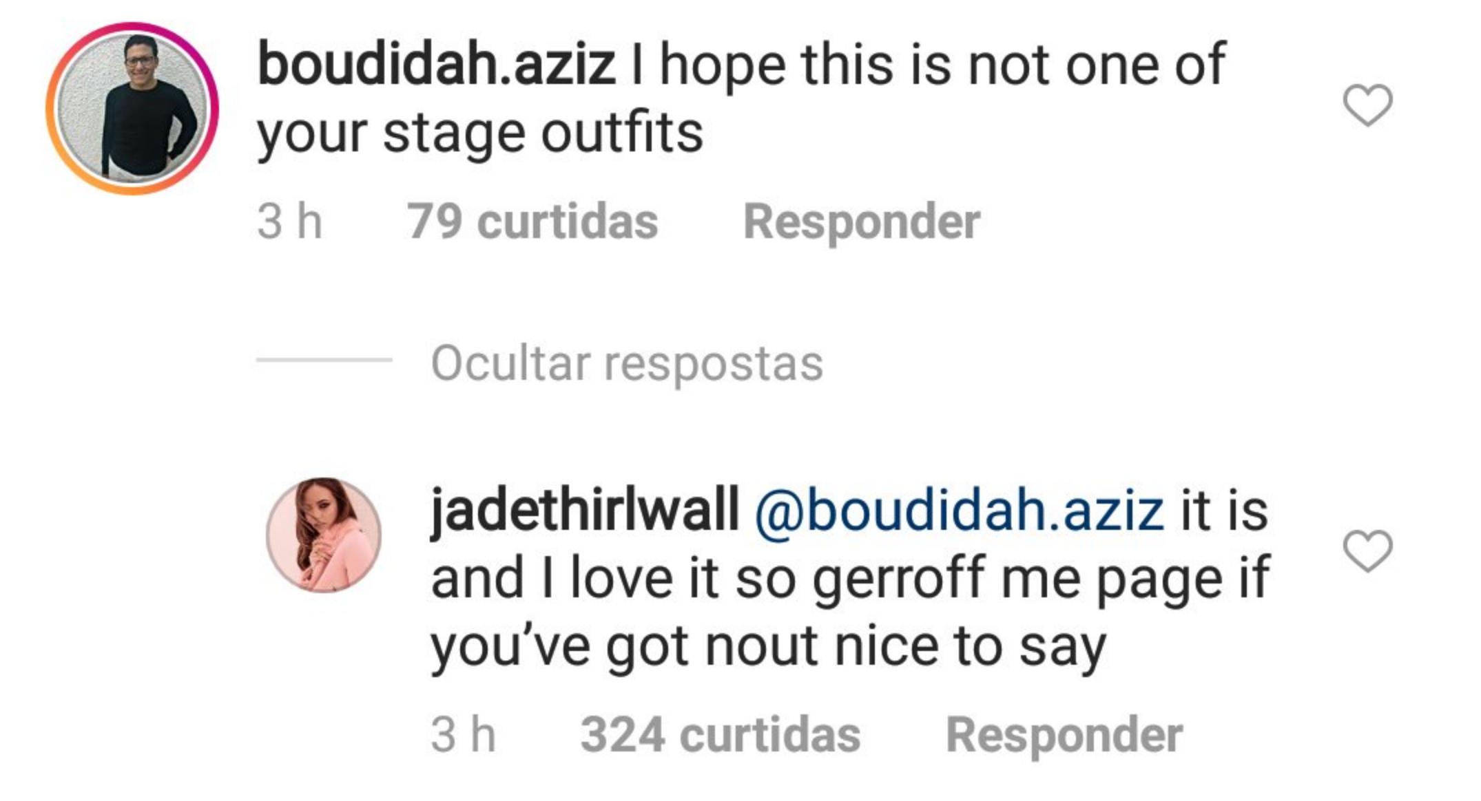 Jade Thirlwall's Instagram Response