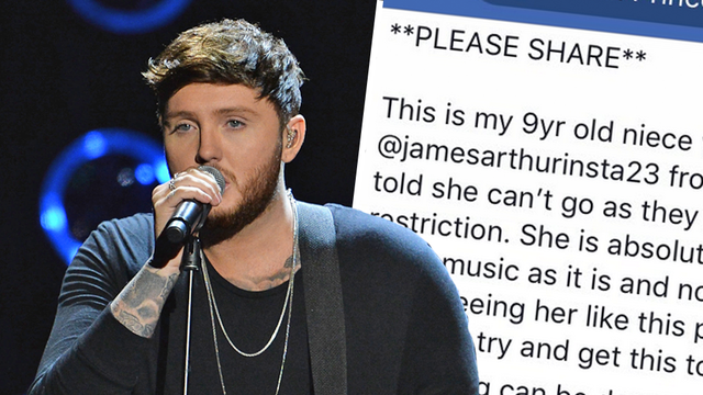 James Arthur Supports "Crushed" Fan After Mum Slam