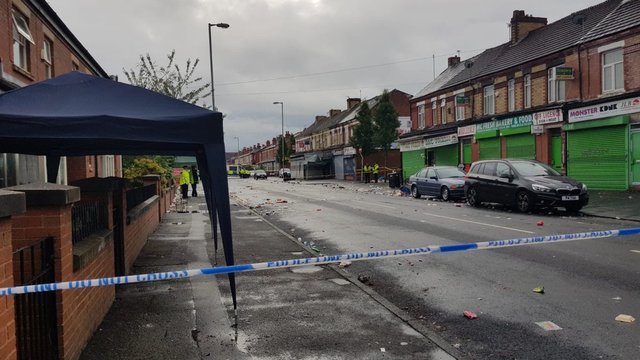 claremont road Moss side - shooting scene
