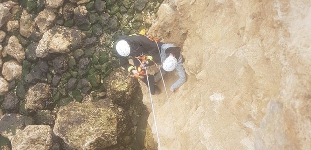 A teenager is rescued from rocks in South Shields