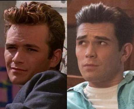 Young Luke Perry and KJ Apa as young Fred Andrews