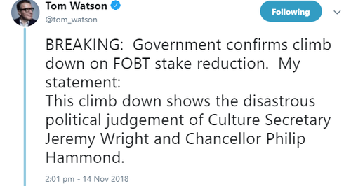 Tom Watson tweets