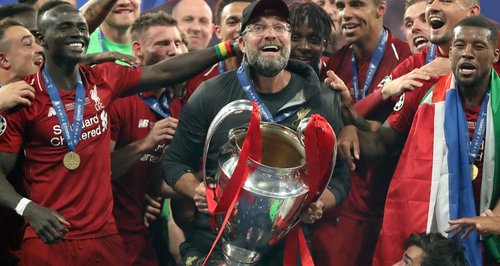 Liverpool lifting the trophy